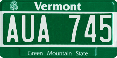 VT license plate AUA745