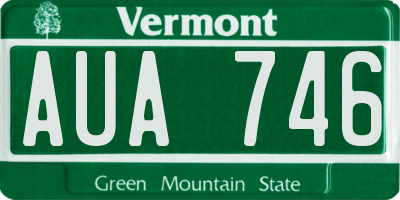 VT license plate AUA746