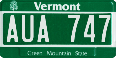 VT license plate AUA747