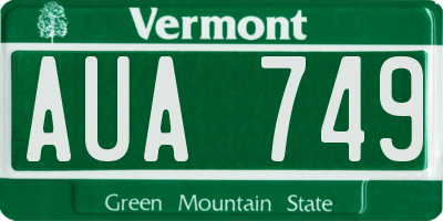 VT license plate AUA749