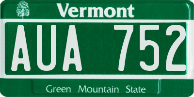 VT license plate AUA752