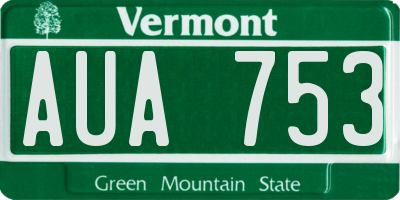 VT license plate AUA753