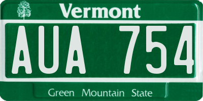 VT license plate AUA754