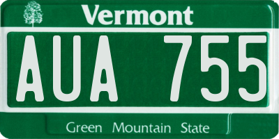VT license plate AUA755