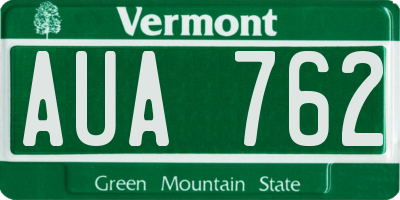 VT license plate AUA762