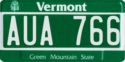 VT license plate AUA766