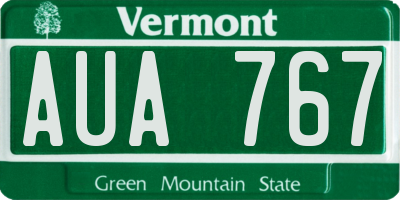 VT license plate AUA767