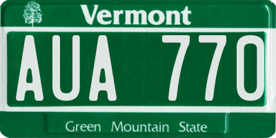 VT license plate AUA770