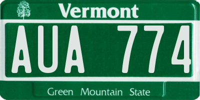 VT license plate AUA774