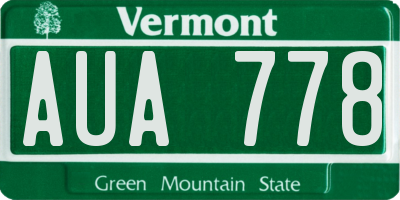 VT license plate AUA778