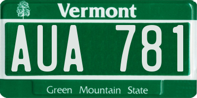 VT license plate AUA781
