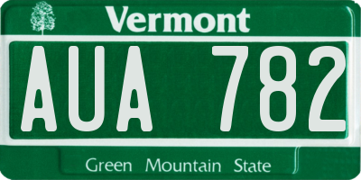 VT license plate AUA782