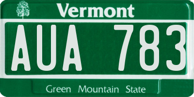 VT license plate AUA783