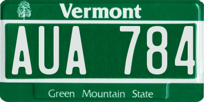 VT license plate AUA784