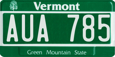 VT license plate AUA785