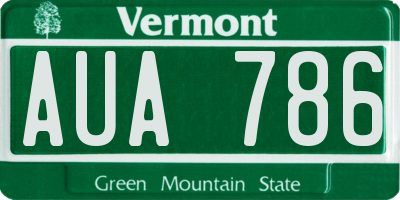 VT license plate AUA786