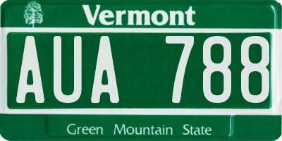 VT license plate AUA788