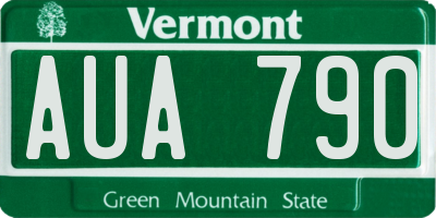 VT license plate AUA790
