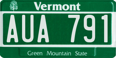 VT license plate AUA791