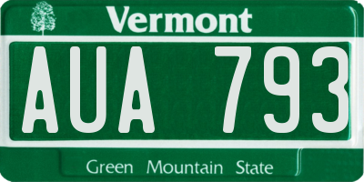 VT license plate AUA793