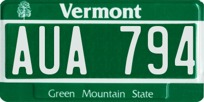 VT license plate AUA794