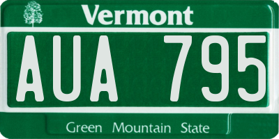 VT license plate AUA795