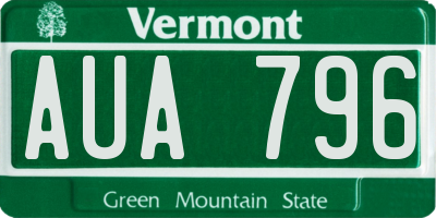 VT license plate AUA796