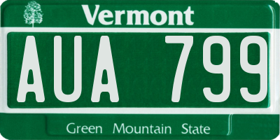 VT license plate AUA799