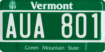VT license plate AUA801
