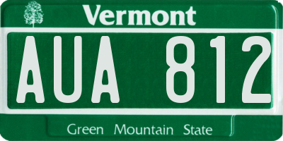 VT license plate AUA812