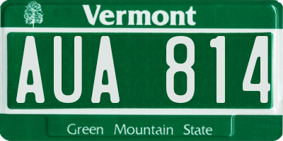 VT license plate AUA814