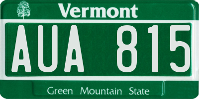 VT license plate AUA815