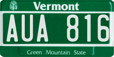VT license plate AUA816