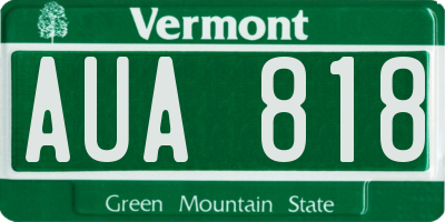 VT license plate AUA818