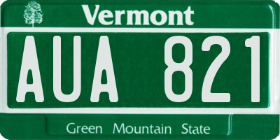 VT license plate AUA821