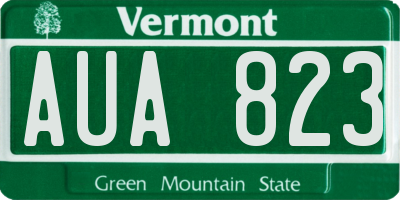 VT license plate AUA823