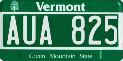 VT license plate AUA825