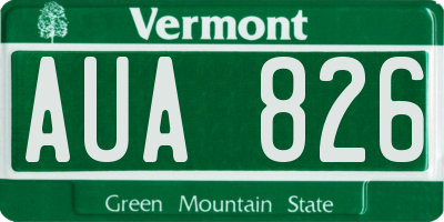 VT license plate AUA826