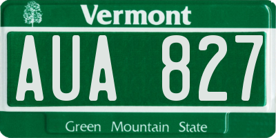 VT license plate AUA827