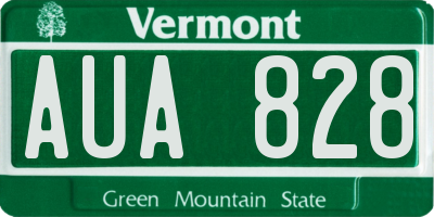 VT license plate AUA828
