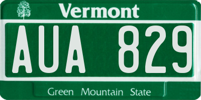 VT license plate AUA829