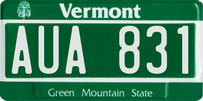 VT license plate AUA831