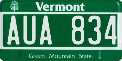 VT license plate AUA834