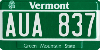 VT license plate AUA837