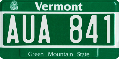 VT license plate AUA841