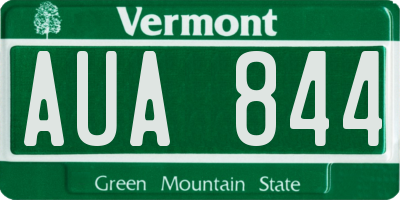 VT license plate AUA844