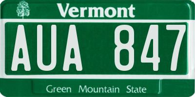 VT license plate AUA847