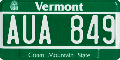 VT license plate AUA849