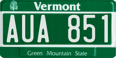 VT license plate AUA851