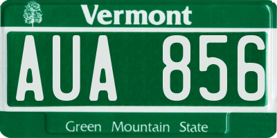 VT license plate AUA856